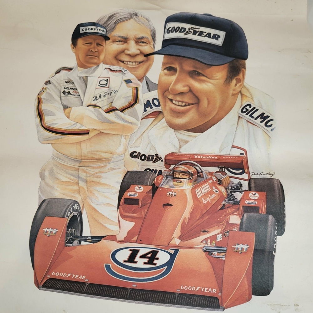 1978 Rich Ernsting Indianapolis 500 AJ Foyt Poster Indy Car Goodyear Coyote Vtg